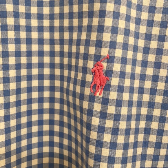Polo by Ralph Lauren gingham plaid,  powder blue check. Custom fit XL SHARP - Picture 3 of 4